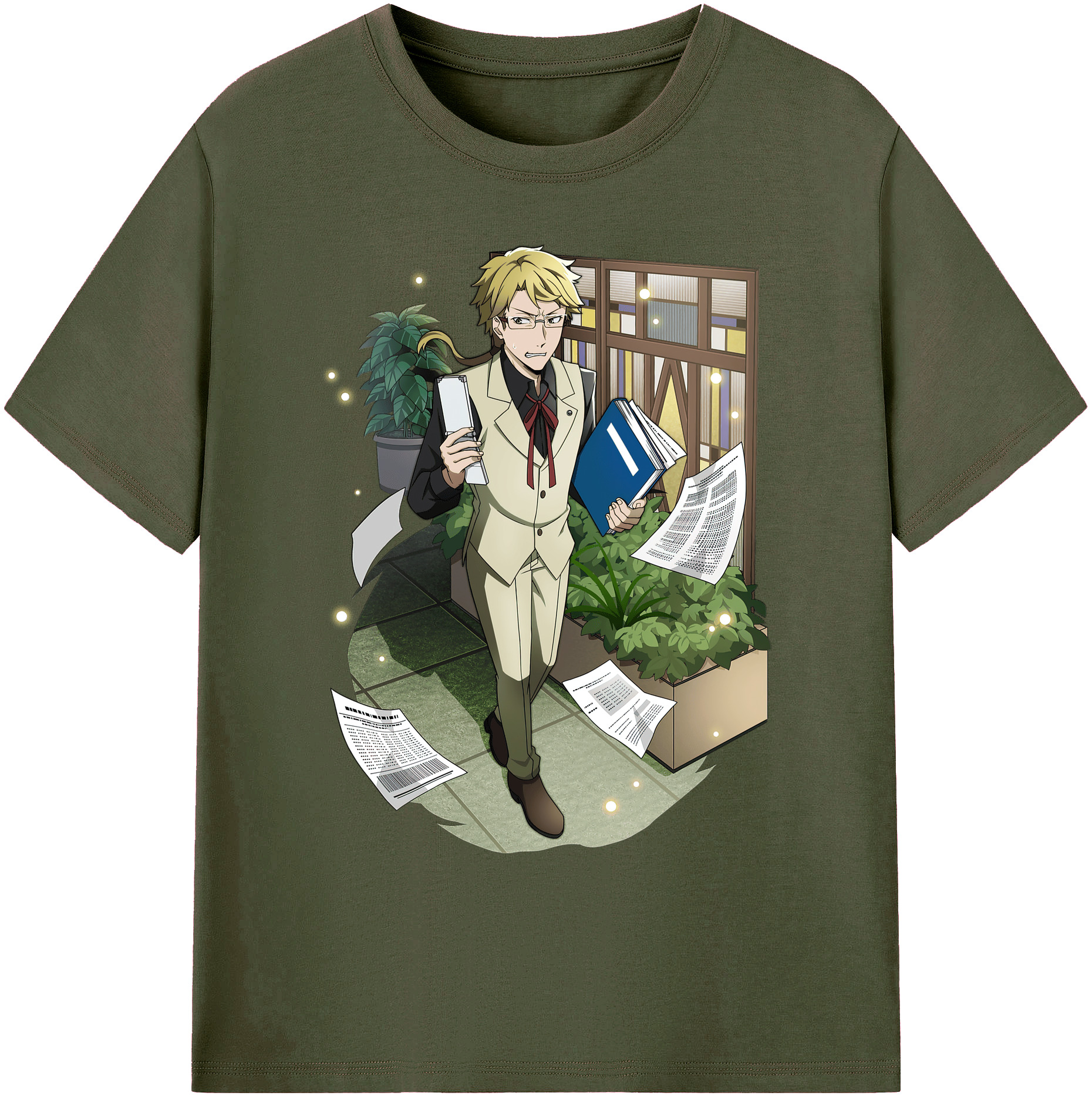 （画像用） 文豪ストレイドッグス Bungo Stray Dogs 綿100％ メンズ半袖Tシャツ｜肌触りやわらか＆通気性